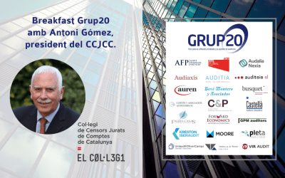 Antoni Gómez, president del Col·legi de Censors Jurats de Comptes de Catalunya, participa en una nova sessió dels ‘Breakfasts Grup20’
